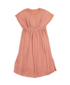 Emilia George Maternity Irene Short-sleeve Blouson Dress In Salmon