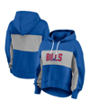 Fanatics Branded  Royal Buffalo Bills Filled Stat Sheet Lighweight Modest Crop Hoodie In Royal