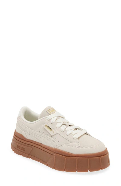 Puma Mayze Platform Sneaker In Warm White