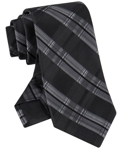 Calvin Klein Men's Arthur Plaid Tie In Black