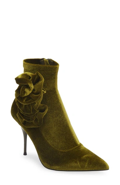 Jeffrey Campbell Florista Pointed Toe Bootie In Olive