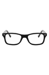 Ray Ban 53mm Square Optical Glasses In Top Black