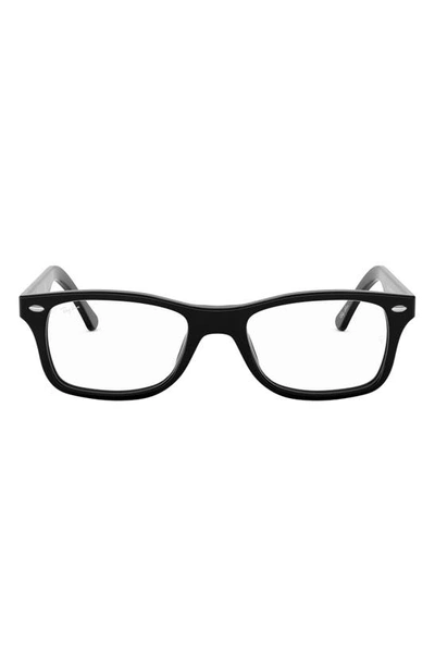 Ray Ban 53mm Square Optical Glasses In Top Black