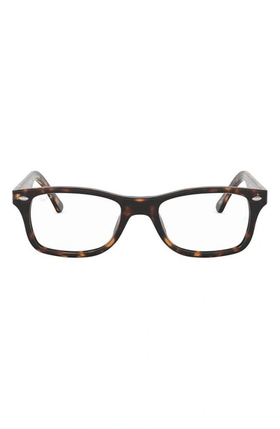 Ray Ban 53mm Square Optical Glasses In Dark Havana