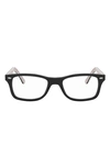 Ray Ban 53mm Square Optical Glasses In Black White