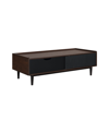 Manhattan Comfort Duane Coffee Table In Dark Brown And Black