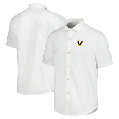 Tommy Bahama White Vanderbilt Commodores Coconut Point Palm Vista Islandzone Camp Button-up Shirt