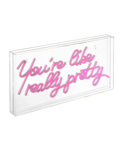 Jonathan Y Youre Like Really Pretty Contemporary Glam Acrylic Box Usb Operated Led Neon Light In Pink