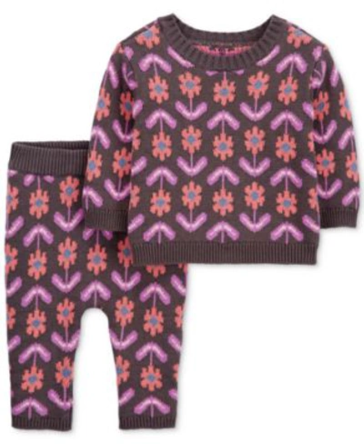 Carter's Carters Baby Girls Floral Crewneck Sweater Sweater Knit Pants In Multi