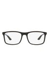 Ray Ban 53mm Rectangular Optical Glasses In Matte Black