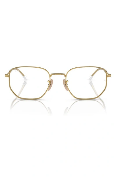 Ray Ban 51mm Oval Optical Glasses In Gold Flash