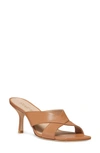 Stuart Weitzman Dayna Leather Crisscross Slide Sandals In Macchiato