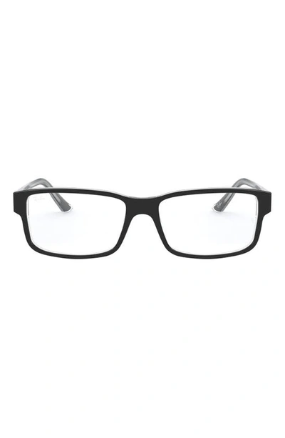 Ray Ban 54mm Square Optical Glasses In Black