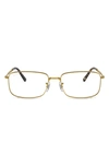 Ray Ban 57mm Rectangular Optical Glasses In Yellow