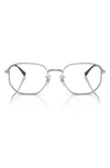 Ray Ban 53mm Irregular Optical Glasses In Silver