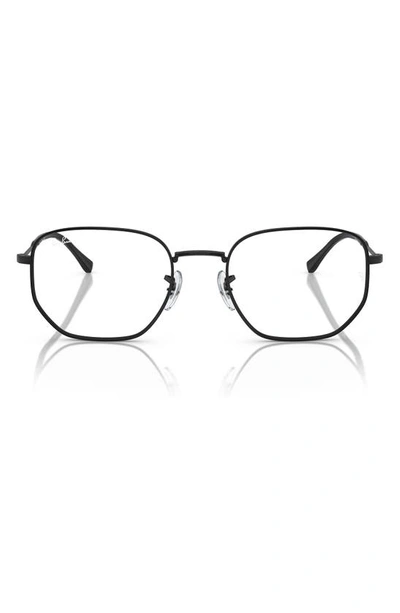 Ray Ban 53mm Irregular Optical Glasses In Black