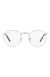 Ray Ban New Round 50mm Phantos Optical Glasses In Silver