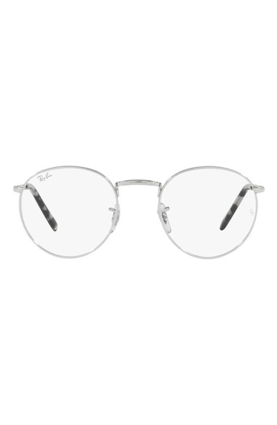Ray Ban New Round 50mm Phantos Optical Glasses In Silver