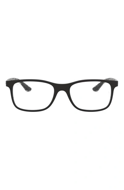Ray Ban 55mm Square Optical Glasses In Matte Black