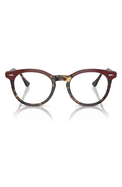 Ray Ban Eagle Eye 51mm Square Optical Glasses In Bordeaux