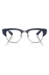 Ray Ban 50mm Mega Clubmaster Square Optical Glasses In Silver
