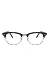 Ray Ban 53mm Square Clubmaster Optical Glasses In Dk Havana