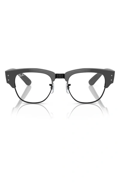 Ray Ban 50mm Mega Clubmaster Square Optical Glasses In Black White