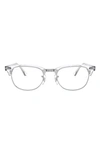 Ray Ban 53mm Square Clubmaster Optical Glasses In White