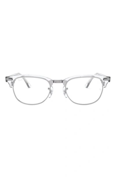 Ray Ban 53mm Square Clubmaster Optical Glasses In White
