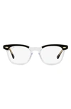 Ray Ban Hawkeye 50mm Square Optical Glasses In Transparent Black