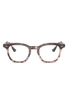 Ray Ban Hawkeye 50mm Square Optical Glasses In Brown