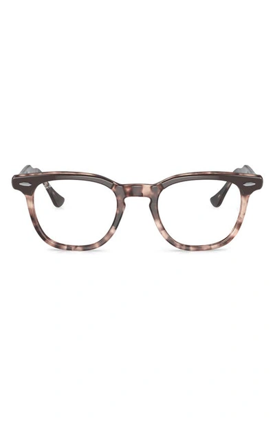 Ray Ban Hawkeye 50mm Square Optical Glasses In Brown