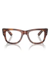 Ray Ban Mega Wayfarer 51mm Square Optical Glasses In Striped Hava