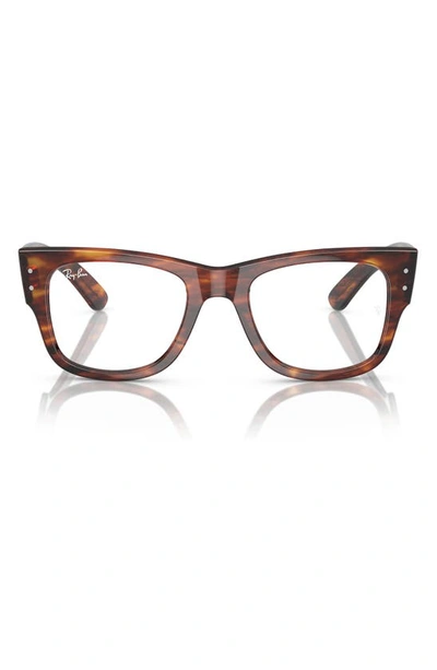 Ray Ban Mega Wayfarer 51mm Square Optical Glasses In Striped Hava