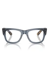 Ray Ban Mega Wayfarer 51mm Square Optical Glasses In Dark Blue