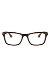 Ray Ban 57mm Square Optical Glasses In Dk Havana