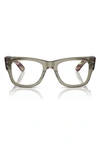 Ray Ban Mega Wayfarer 51mm Square Optical Glasses In Transparent Green