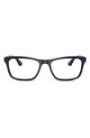 Ray Ban 57mm Square Optical Glasses In Blue