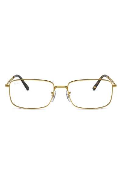 Ray Ban 54mm Rectangular Optical Glasses In Yellow