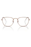 Ray Ban Frank 54mm Square Optical Glasses In Rose Gold