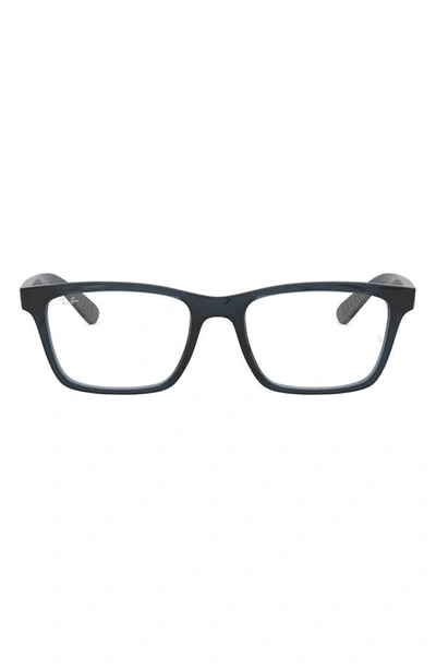 Ray Ban 57mm Square Optical Glasses In Blue Grey