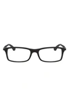 Ray Ban 56mm Rectangular Optical Glasses In Matte Black