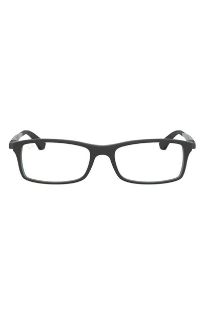 Ray Ban 56mm Rectangular Optical Glasses In Green