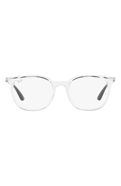 Ray Ban 53mm Square Optical Glasses In Transparent