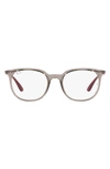 Ray Ban 53mm Square Optical Glasses In Transparent Grey