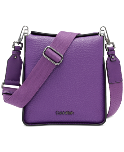 Calvin Klein Fay Small Adjustable Crossbody With Magnetic Top Closure In Grape