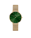 DANIEL WELLINGTON WOMEN'S PETITE EMERALD 23K GOLD PVD PLATED STAINLESS STEEL WATCH 32MM