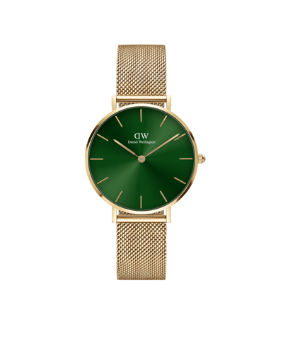 Daniel Wellington Women's Petite Emerald 23k Gold Pvd Plated Stainless Steel Watch 32mm In Gold-tone