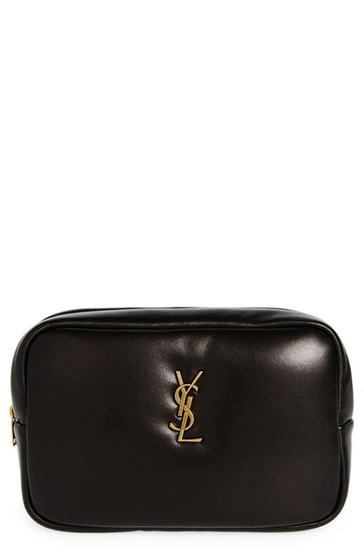 Saint Laurent Cassandra Medium Ysl Cosmetic Pouch Bag In Nero
