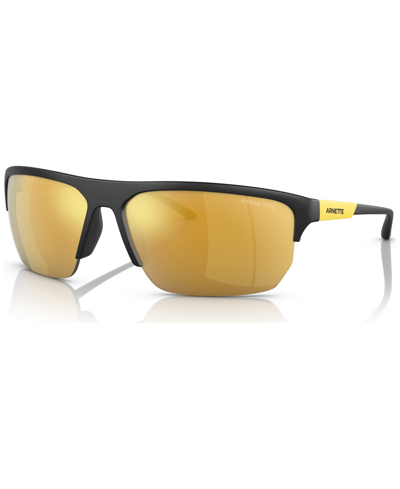 Arnette Unisex Polarized Sunglasses, An4308 In Matte Black Yellow